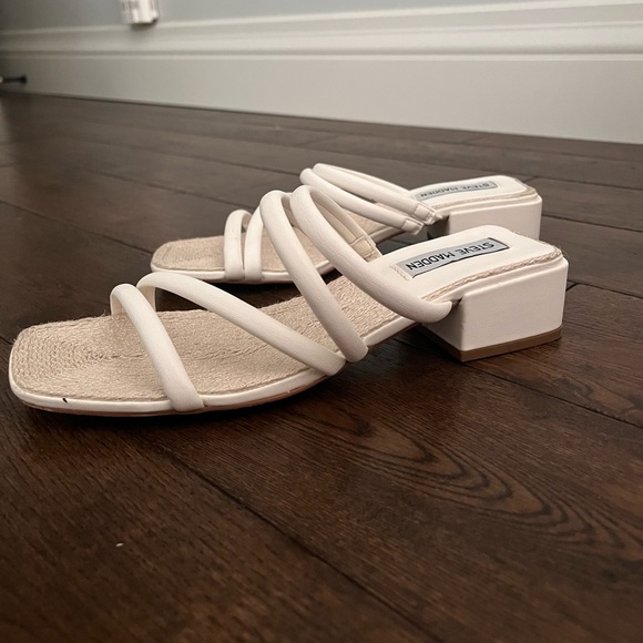 Steve Madden White Wedge Heels - Picture 2 of 5